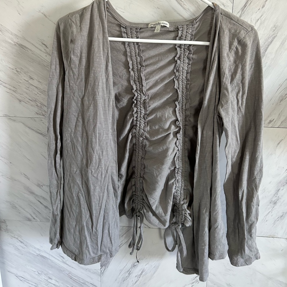 Charlotte Russe L Grey Sweater adjustable back